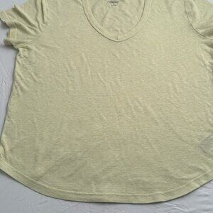 light yellow short sleeve v-neck burnout t-shirt